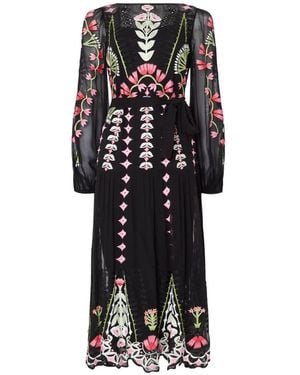 Temperley London Rosalba Embroidered Midi Dress - Black