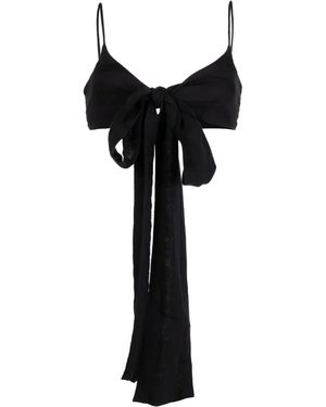 Solid & Striped Bow-Detail Bikini Top - Black