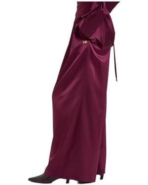 Danamé Sandy Pleated Palazzo Trousers - Purple