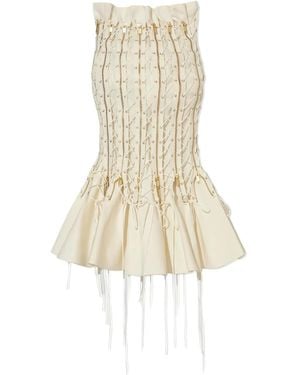 Undercover Falda Estilo Corsé Con Encaje - Blanco