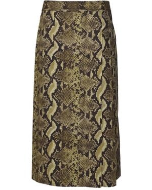 Aspesi Midirock mit Schlangen-Print - Grün