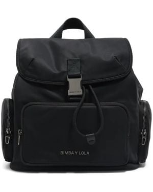 Bimba Y Lola Medium Flap-pocket Backpack - Black