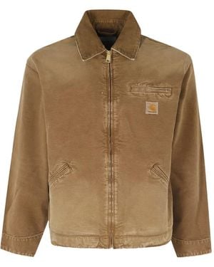Carhartt Detroit Logo-Patch Jacket - Brown