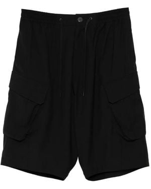 DEVOA Wool Cargo Shorts - Black