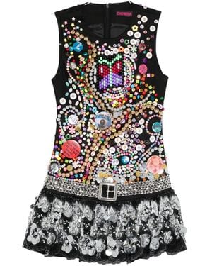 Chopova Lowena Skyhawk Beaded Dress - Black