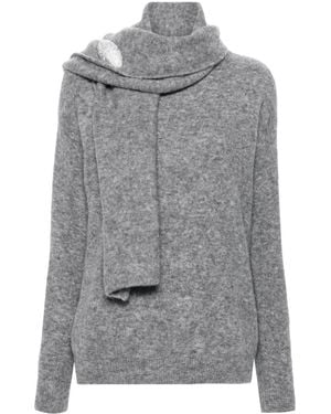 GIUSEPPE DI MORABITO Brooch-Detail Jumper - Grey