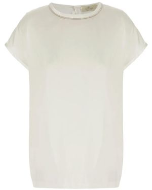 Panicale Beaded Silk Top - White