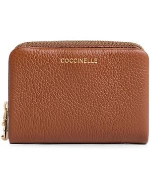Coccinelle Medium C-Me Grained-Leather Zip-Around Wallet - Brown