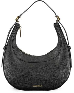 Coccinelle Mini Arlettis Pebbled Leather Tote Bag - Schwarz