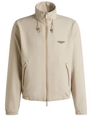 BOSS X Aston Martin Logo-Appliqué Bomber Jacket - Natural