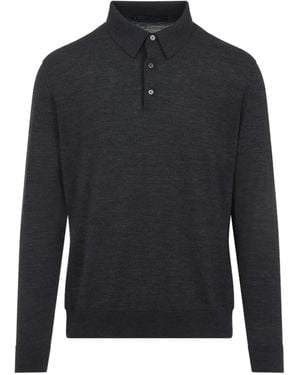 Kiton ロングスリーブ ポロシャツ - ブルー