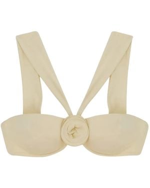 LaRevêche Top De Bikini Con Aplique De Rosa - Neutro