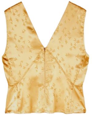 RETORI Jacquard-Patterned Pleated Top - Gelb