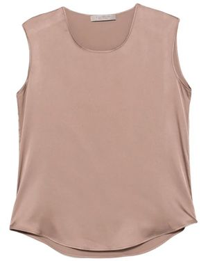 D.exterior Round-Neck Sleeveless Top - Natural