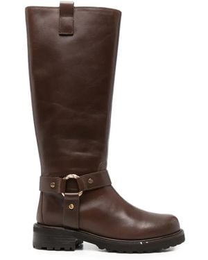 Twinset Leather Ankle Boots - Brown