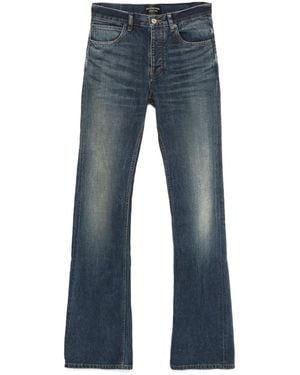 Balenciaga Low-Waist Cotton Twill Straight Jeans - Blau