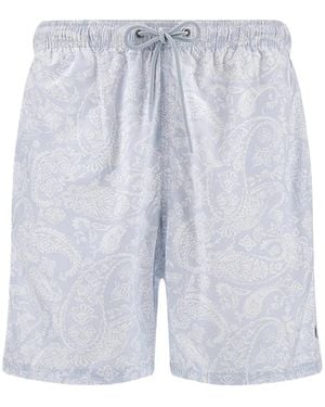 Paul & Shark Paisley-Print Swim Shorts - Blue