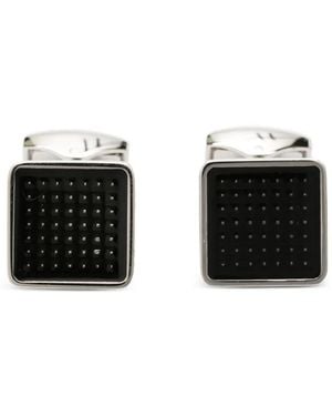 Tateossian Diamond Giza Ice Square-Face Cufflinks - Black