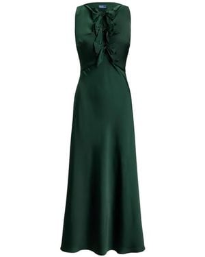 Polo Ralph Lauren Lucia Bow-Detail Sleeveless Midi Dress - Green
