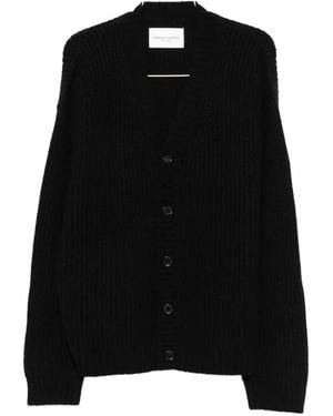 Roberto Collina Gerippter Cardigan Mit V-Ausschnitt - Schwarz