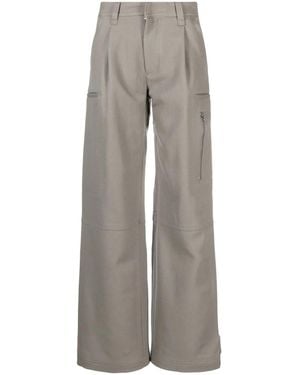 Ami Paris Wide-leg Virgin-wool Pants - Gray
