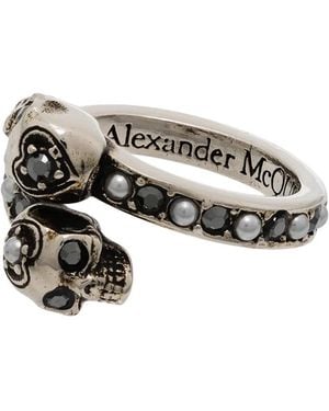 McQueen Skull Wrap-Around Ring - Metallic