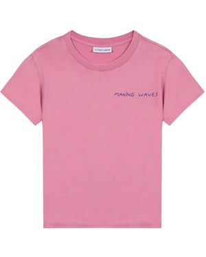 Maison Labiche Slogan-Embroidered T-Shirt - Pink