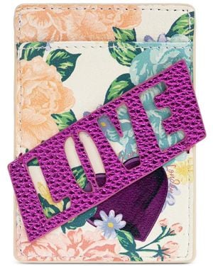 Kurt Geiger Kensington Floral-Print Card Holder - Pink