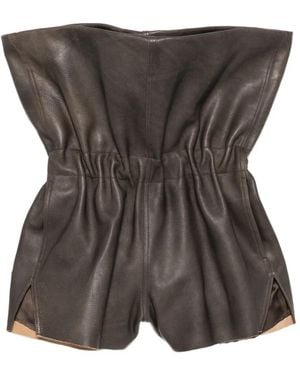 Rick Owens Shorts Crater Con Risvolto - Grigio