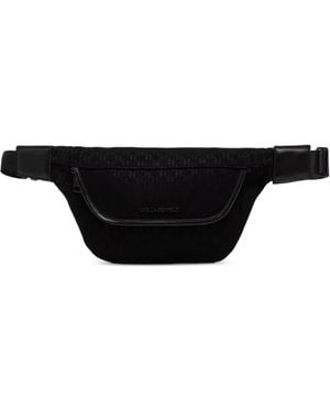 KARL LAGERFELD Monogram-Pattern Belt Bag - Black