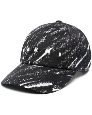 Marni Cotton Baseball Cap Logo - Gray