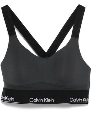 Calvin Klein ロゴウエスト スポーツブラ - ブラック