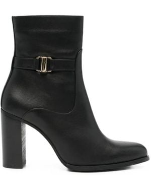 SERGIO MORETTI FIRENZE Buckle-Detail Leather Ankle Boots - Black