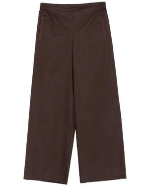Niu Pantalones Anchos Con Cintura Elástica - Marrón
