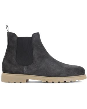 Kiton Botas de ante con panel elástico - Negro