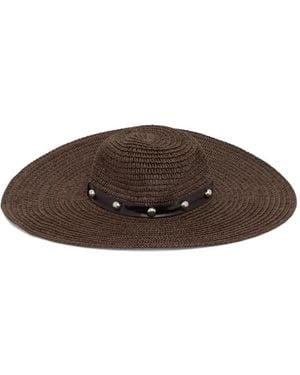Liu Jo Studded Wide-Brim Hat - Brown