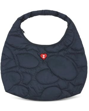 AAPE BY A BATHING AP Quilted Heart-Patch Tote Bag - Blue