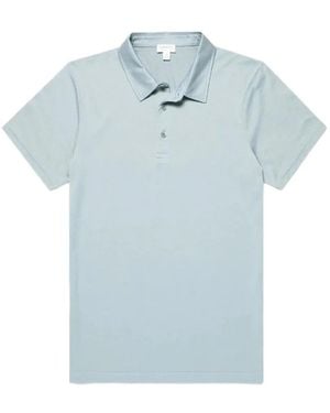 Sunspel Short-Sleeve Polo Shirt - Blue