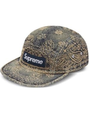 Supreme Cappello Denim Con Motivo Bandana Jacquard - Grigio