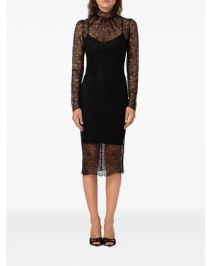Murmur Mist Midi Dress - Black
