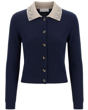 Brunello Cucinelli Cardigan Mit Pailletten - Blau