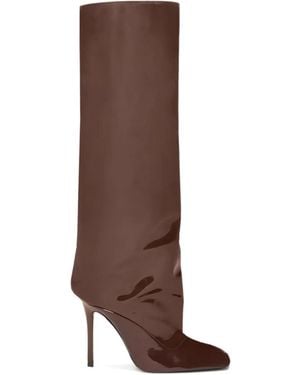The Attico Botas Sienna de charol con tacón de 105 mm - Marrón
