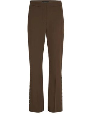 KARL LAGERFELD Press-Stud Detailing Trousers - Brown