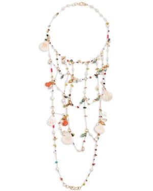 Bimba Y Lola Bead-Embellished Shell-Charm Body Chain - White