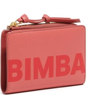 Bimba Y Lola Logo-Print Leather Wallet - Red
