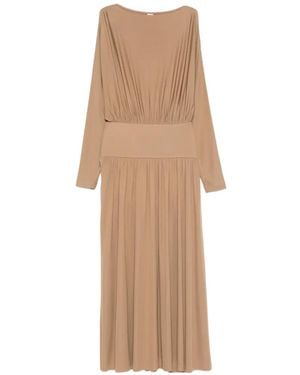 TOTEME Boatneck Jersey Dress Nutmeg - Natural