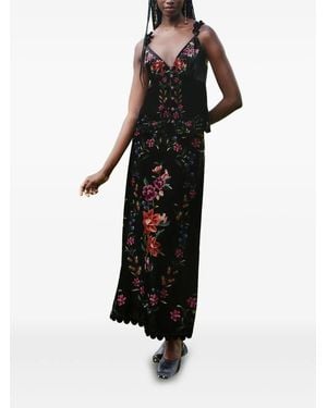 FARM Rio Rok Met Bloemenprint - Zwart