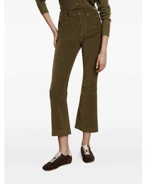 Veronica Beard Carson Ribfluwelen Flared Jeans - Groen