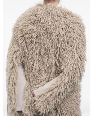Patrizia Pepe Veste Texturée Soft En Fourrure Artificielle - Natural