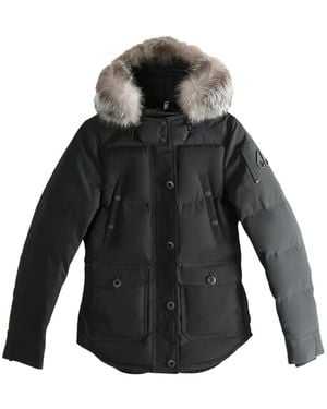 Moose Knuckles Veste Anguille Bordée De Fourrure - Noir